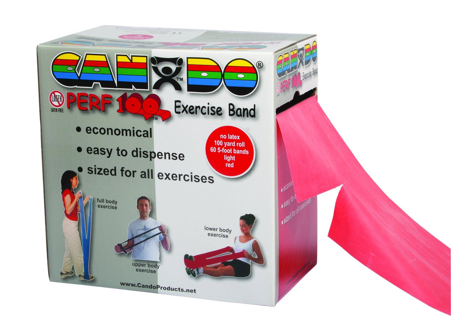 CanDo Latex Free Exercise Band - Perf 100 roll